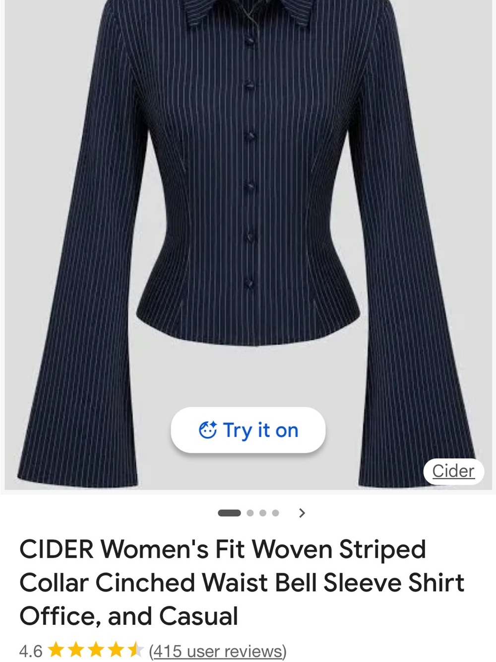 Cider Navy Pinstripe Tailored Cinch Shirt Jacket